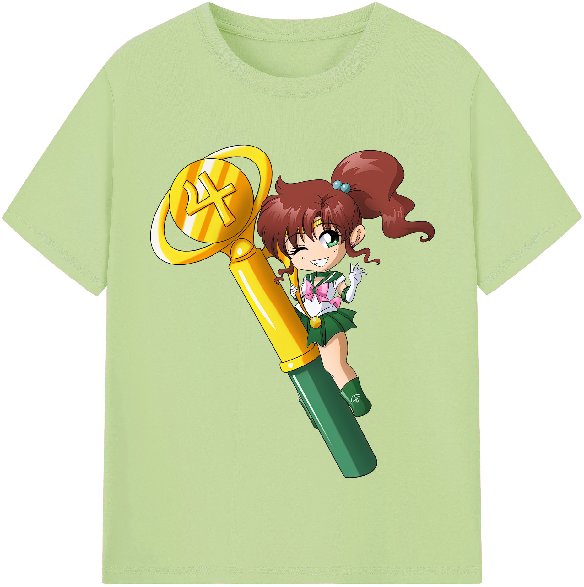 （画像用） 美少女戦士セーラームーン 木野 まこと きの まこと Sailor Moon Kino Makoto （セーラージュピター；Sailor Jupiter） 綿100％半袖Tシャツ（フロントプリント）